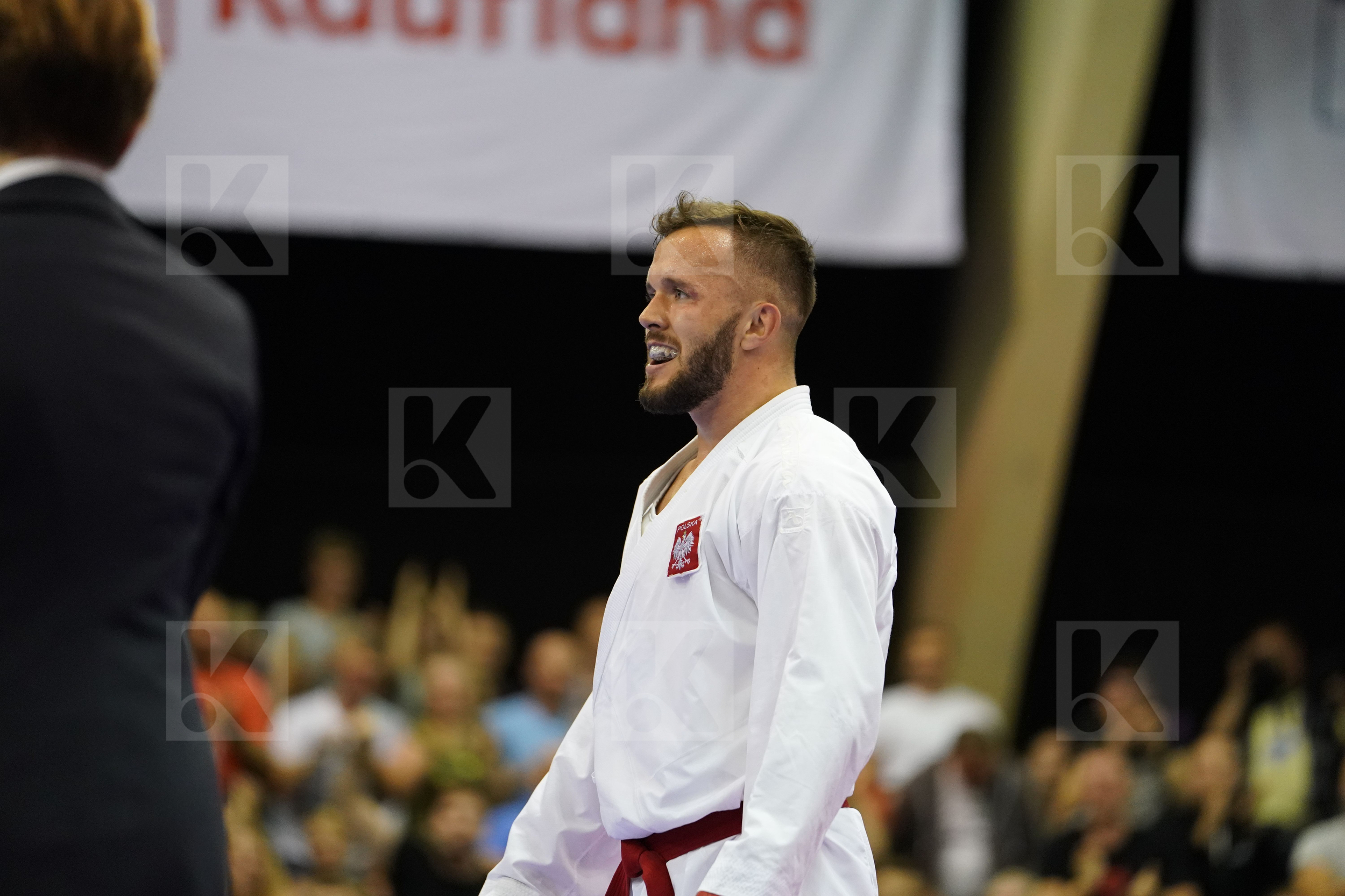 Babos Michal bronze match Male Kumite +84kg Morrocco Ouchen Achraf Poland